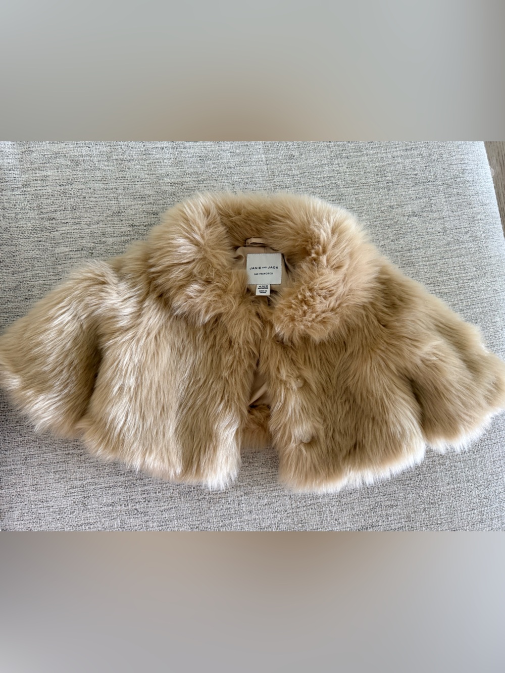 Janie and Jack Faux Fur Cape in Beige